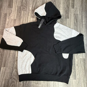 NOVA MEN Tyson Opposite Forces Colorblock Hoodie Black Gray Size L NWT